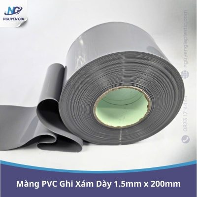 Màng Nhựa PVC Ghi Xám Dày 1.5mm x 200mm