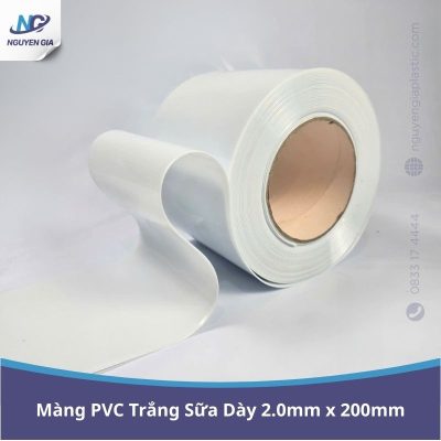Màng Nhựa PVC Trắng Sữa Dày 2.0mm x 200mm