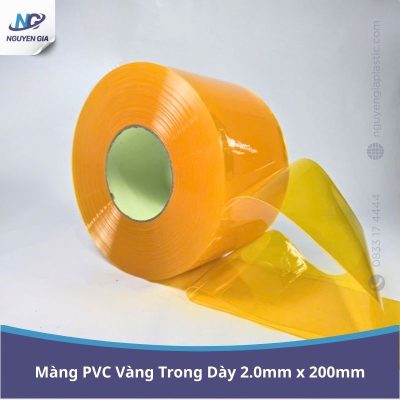 Màng Nhựa PVC Vàng Trong Dày 2.0mm x 200mm