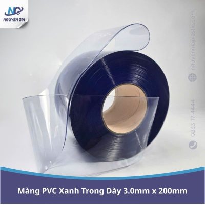 Màng Nhựa PVC Xanh Trong Dày 3.0mm x 200mm